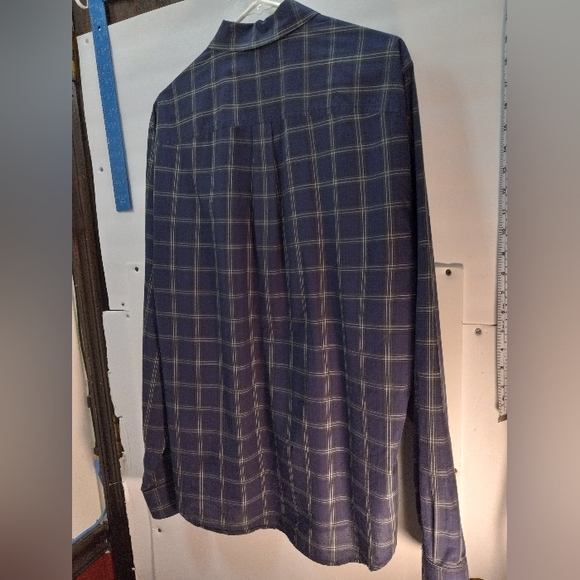 7 For All Mankind Western Plaid Blue Large Business Casual Shirt Office Cowboy - Picture 3 of 16